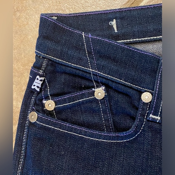 Rock & Republic Women’s Jeans Bootcut Stretch Flare Dark Blue Wash Sz 27 on tag - Picture 4 of 11